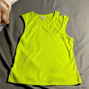 Lime green triple-sleeved Tank Top (M)